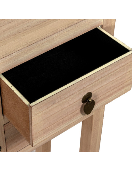 Console d’entrée bois naturel 2 tiroirs 2 portes 63x26x82 cm Komori  - 5
