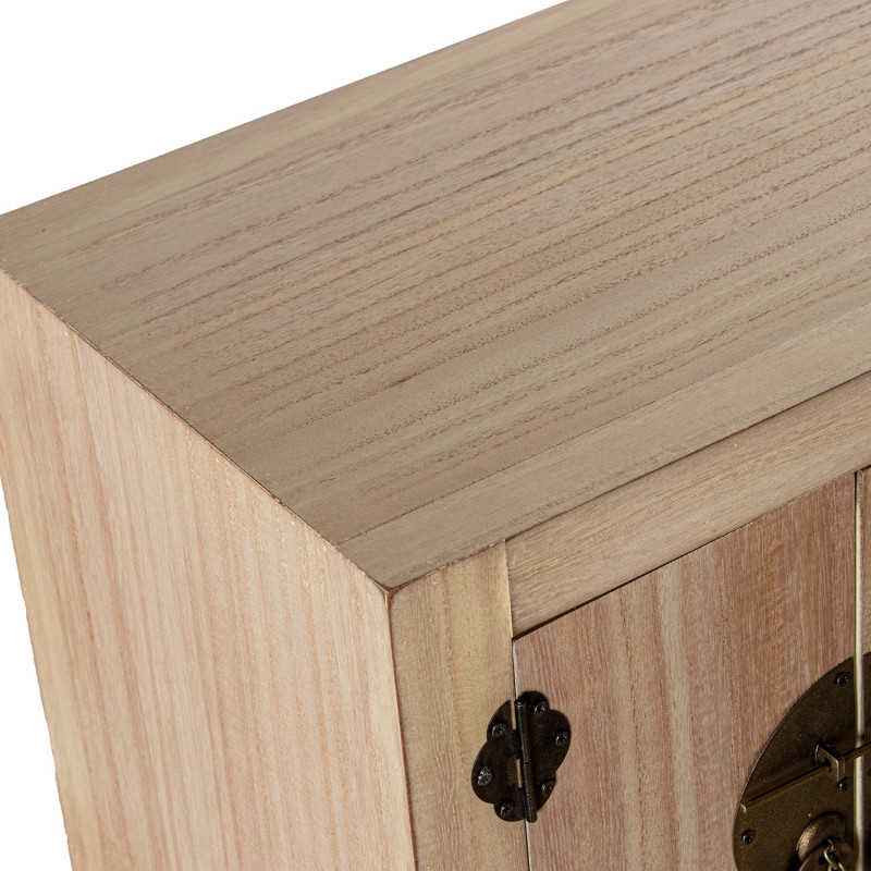 Console d’entrée bois naturel 2 tiroirs 2 portes 63x26x82 cm Komori  - 7