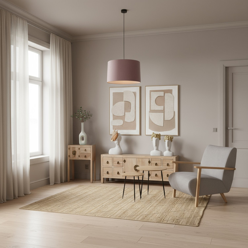 Console d’entrée bois naturel 2 tiroirs 2 portes 63x26x82 cm Komori  - 2