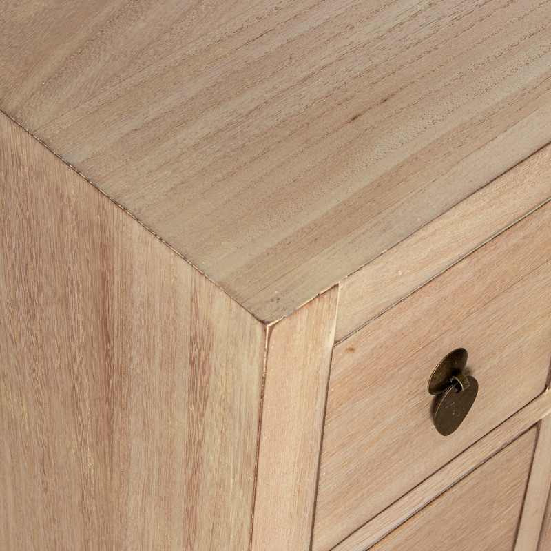Meuble TV bois naturel 8 tiroirs 2 portes 130 cm Komori  - 8
