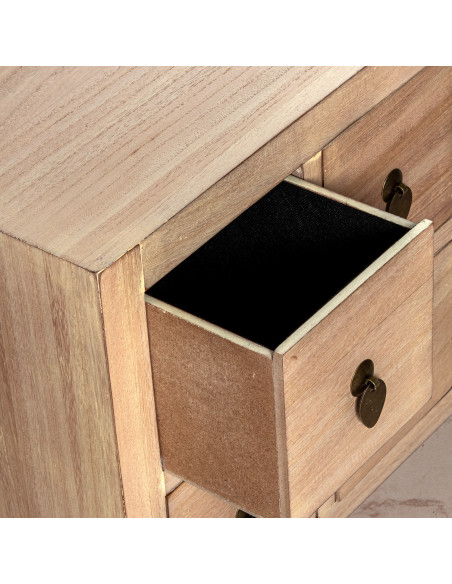 Meuble TV bois naturel 8 tiroirs 2 portes 130 cm Komori  - 5