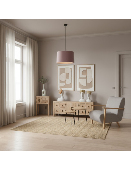 Meuble TV bois naturel 8 tiroirs 2 portes 130 cm Komori  - 2