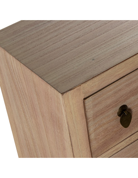 Meuble d’entrée bois naturel 6 tiroirs 63x26x100 cm Komori  - 6