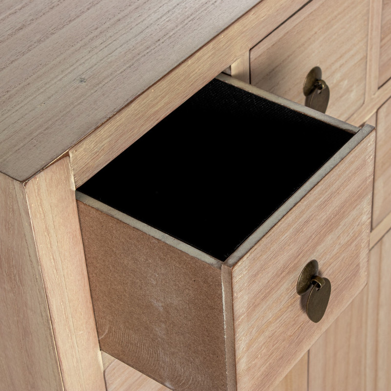 Meuble d’entrée bois naturel 6 tiroirs 63x26x100 cm Komori  - 5
