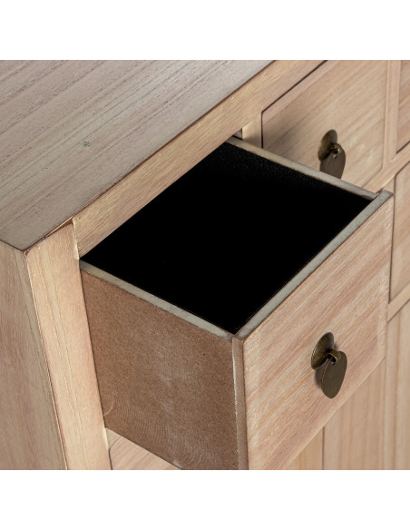 Meuble d’entrée bois naturel 6 tiroirs 63x26x100 cm Komori  - 5