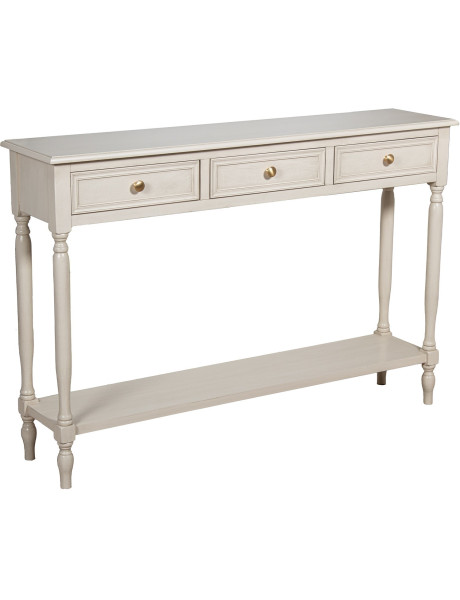 Console d’entrée bois beige 3 tiroirs 120 cm Bastide  - 1