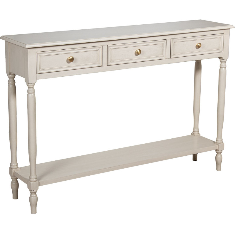 Console d’entrée bois beige 3 tiroirs 120 cm Bastide  - 1