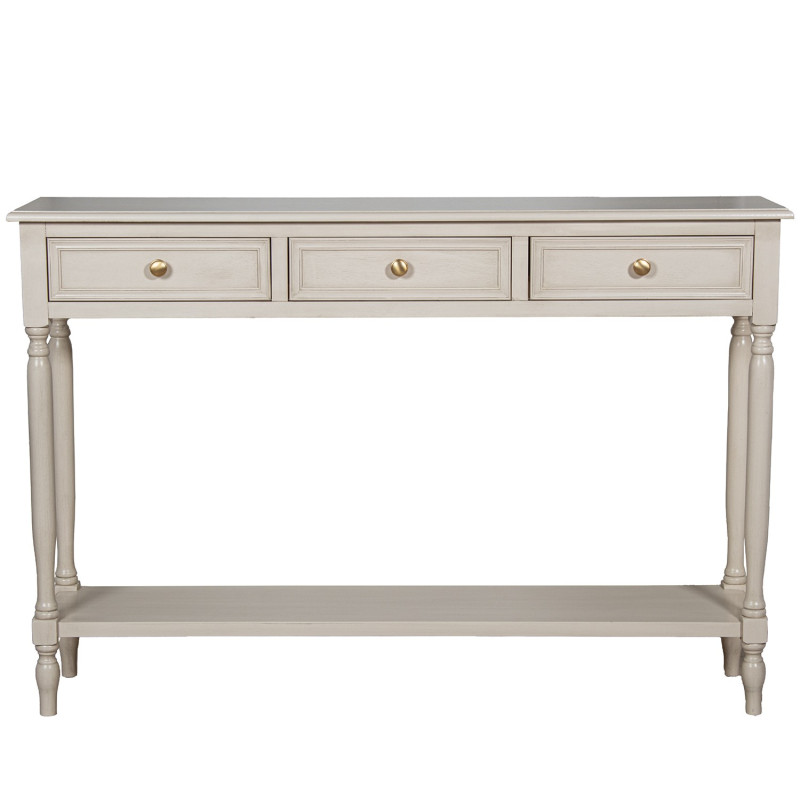 Console d’entrée bois beige 3 tiroirs 120 cm Bastide  - 3