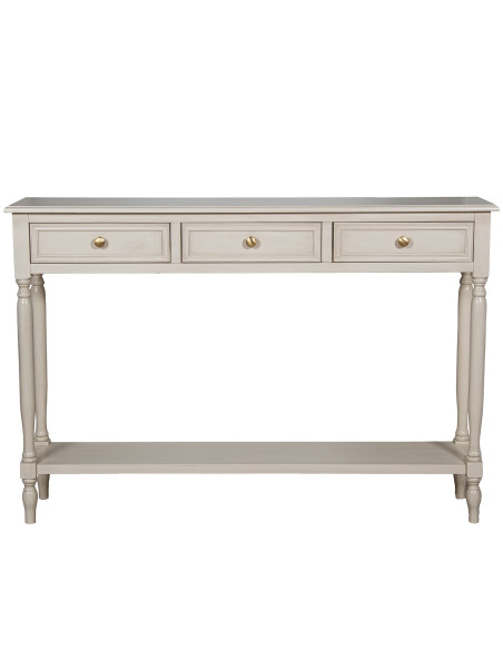 Console d’entrée bois beige 3 tiroirs 120 cm Bastide  - 3