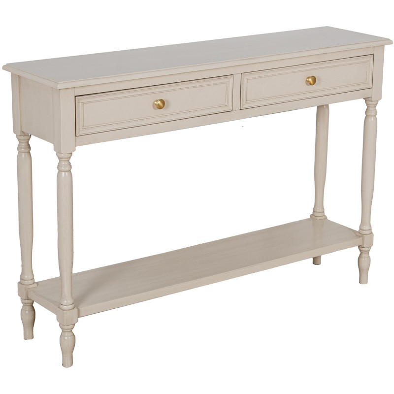 Console d’entrée bois beige 2 tiroirs 110 cm Bastide  - 1