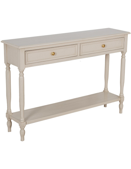 Console d’entrée bois beige 2 tiroirs 110 cm Bastide  - 1