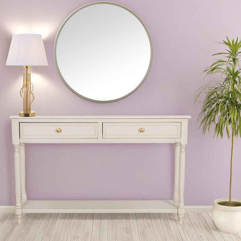 Console d’entrée bois beige 2 tiroirs 110 cm Bastide  - 2