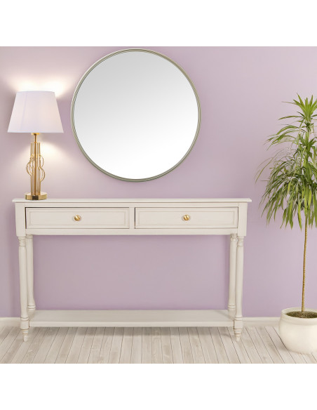 Console d’entrée bois beige 2 tiroirs 110 cm Bastide  - 2