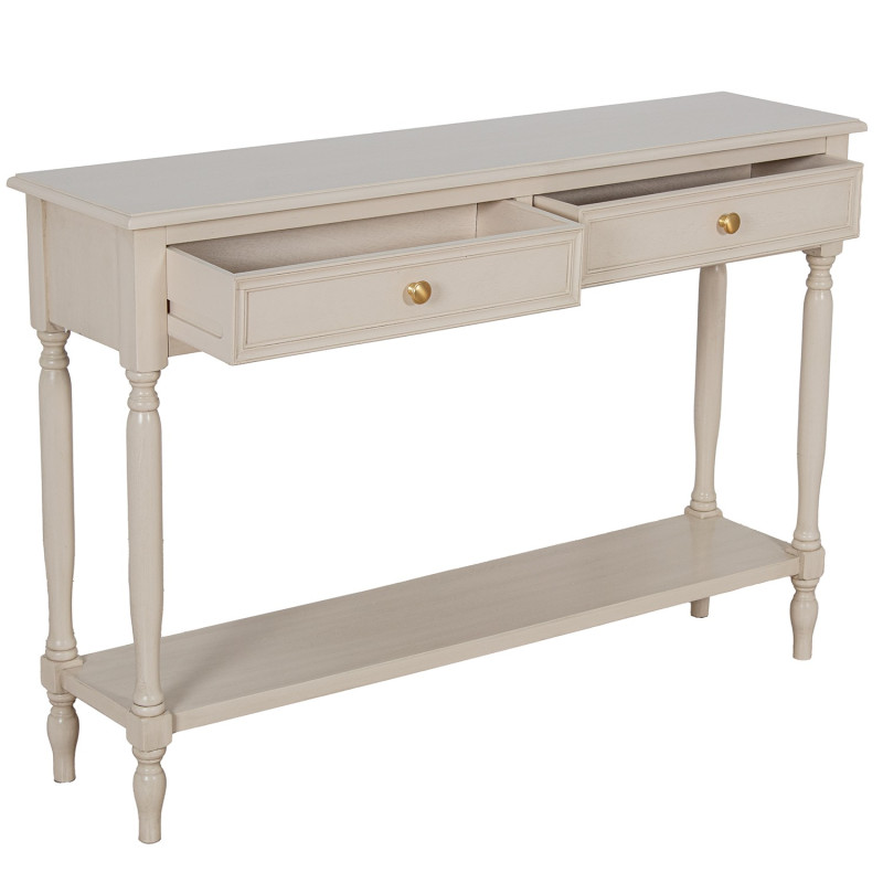 Console d’entrée bois beige 2 tiroirs 110 cm Bastide  - 4