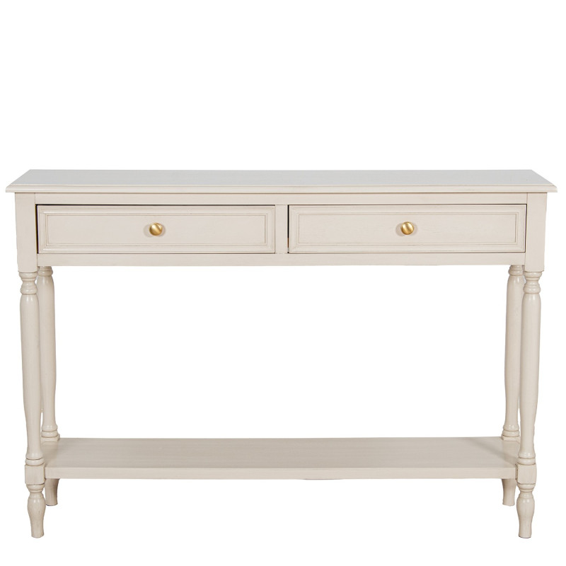 Console d’entrée bois beige 2 tiroirs 110 cm Bastide  - 3