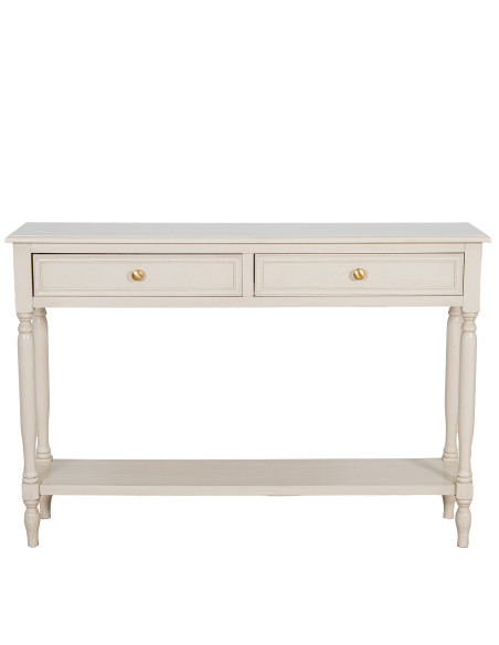 Console d’entrée bois beige 2 tiroirs 110 cm Bastide  - 3