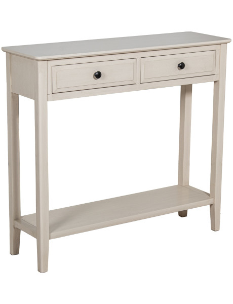 Console d’entrée bois beige 2 tiroirs 90 cm Valmondois  - 1