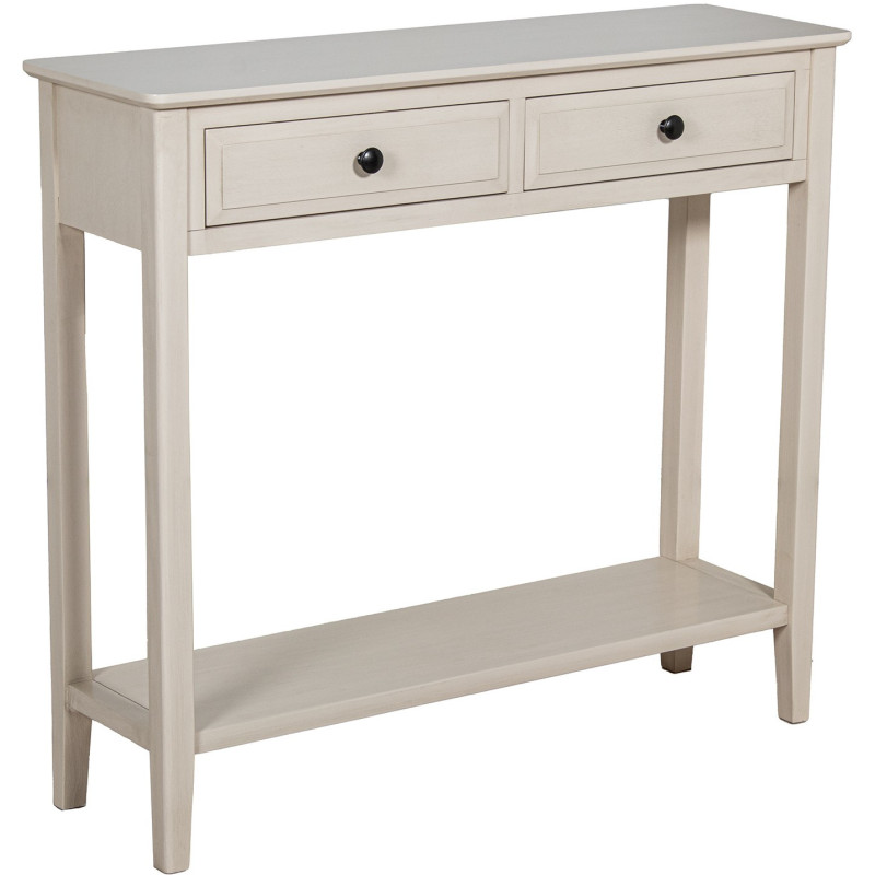 Console d’entrée bois beige 2 tiroirs 90 cm Valmondois  - 1