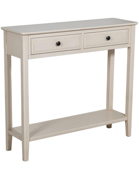 Console d’entrée bois beige 2 tiroirs 90 cm Valmondois  - 1