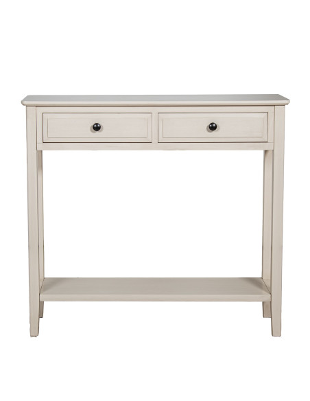 Console d’entrée bois beige 2 tiroirs 90 cm Valmondois  - 2