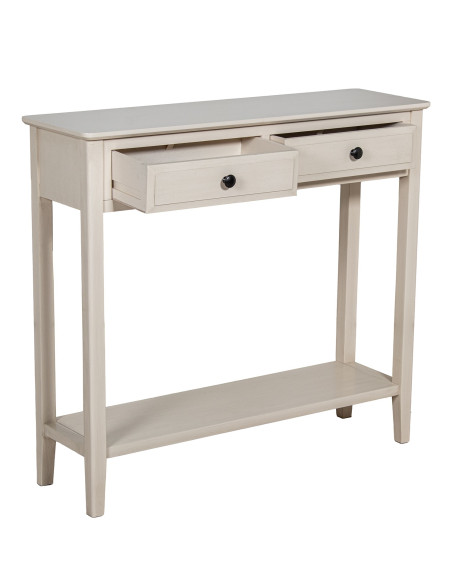 Console d’entrée bois beige 2 tiroirs 90 cm Valmondois  - 3