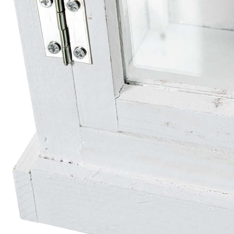 Lot de 2 lanternes décoratives bois blanc et métal 66/43 cm Brumelune  - 3