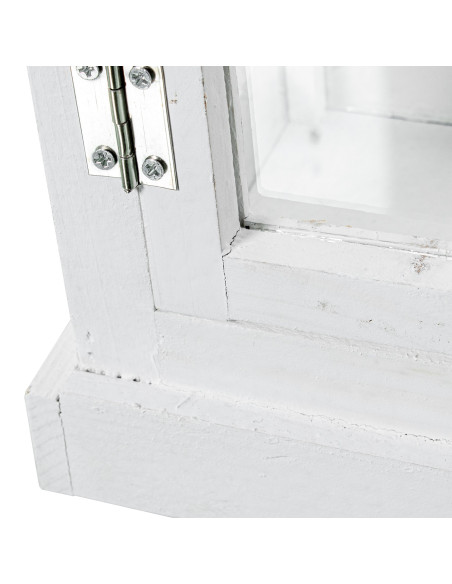 Lot de 2 lanternes décoratives bois blanc et métal 66/43 cm Brumelune  - 3