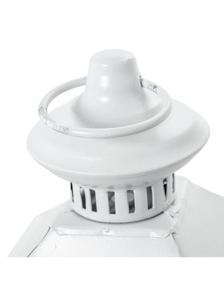 Lot de 2 lanternes décoratives bois blanc et métal 66/43 cm Brumelune  - 4