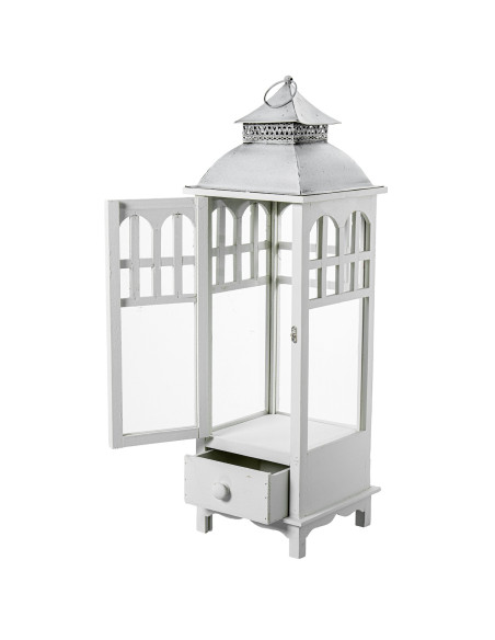 Lot de 3 lanternes décoratives bois blanc 129 cm Brouage  - 6