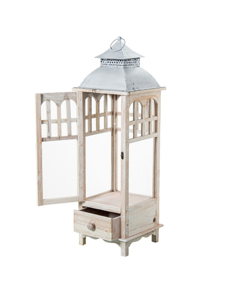 Lot de 3 lanternes décoratives bois naturel 129 cm Brouage  - 6