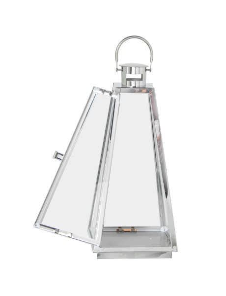 Lot de 3 lanternes photophores métal chromé 53 cm Gatteville  - 2