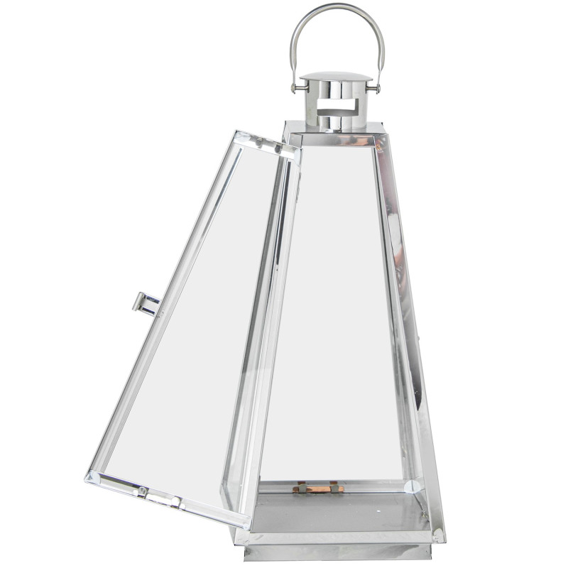 Lot de 3 lanternes photophores métal chromé 53 cm Gatteville  - 2