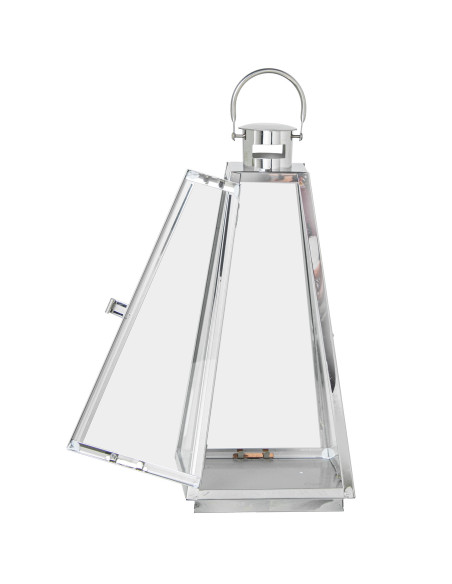 Lot de 3 lanternes photophores métal chromé 53 cm Gatteville  - 2