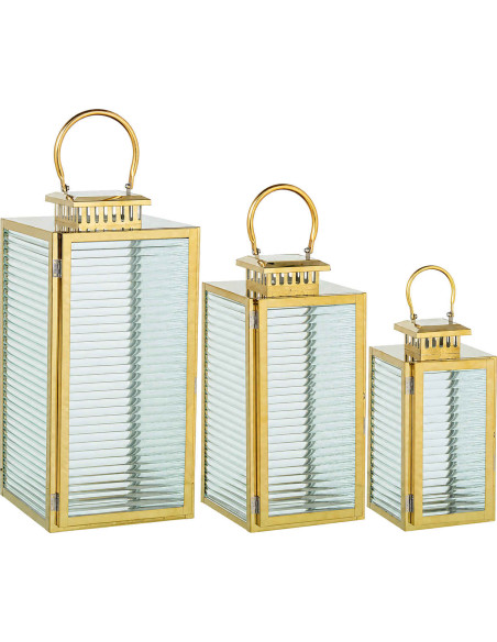 Lot de 3 lanternes photophores métal doré 48 cm Aureilhan  - 1