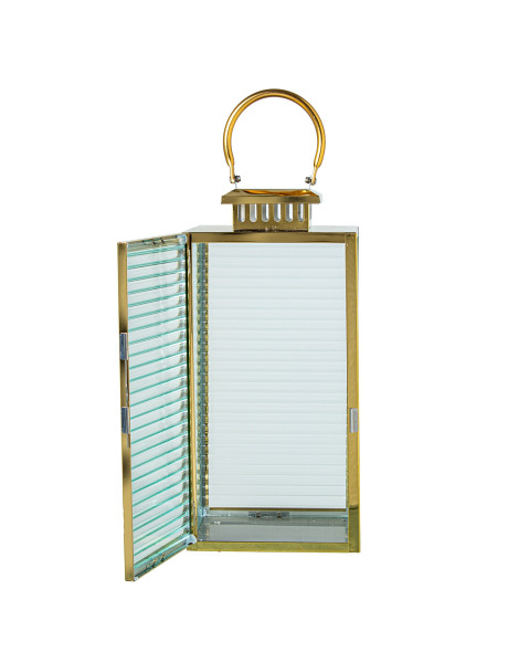 Lot de 3 lanternes photophores métal doré 48 cm Aureilhan  - 2