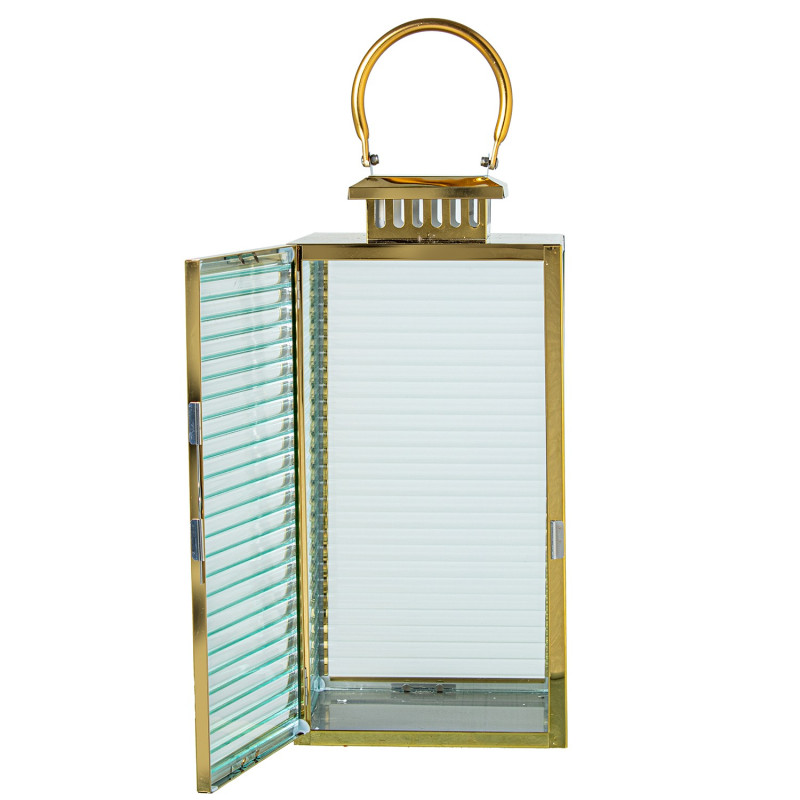 Lot de 3 lanternes photophores métal doré 48 cm Aureilhan  - 2