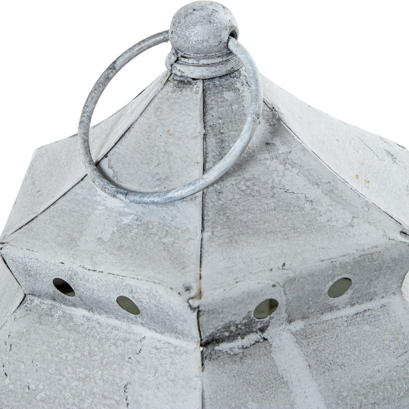 Lot de 3 lanternes décoratives bois blanc 72 cm Piriac  - 4