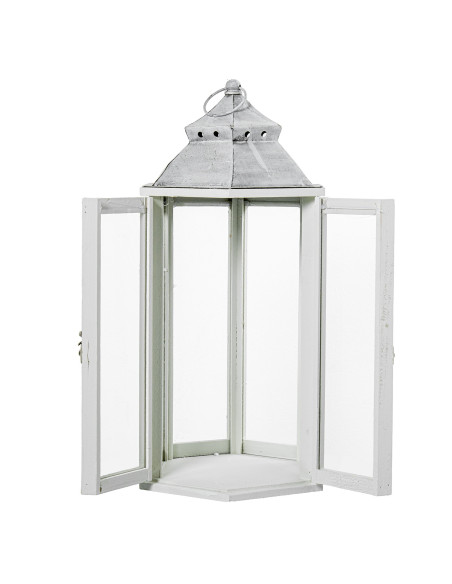 Lot de 3 lanternes décoratives bois blanc 72 cm Piriac  - 6
