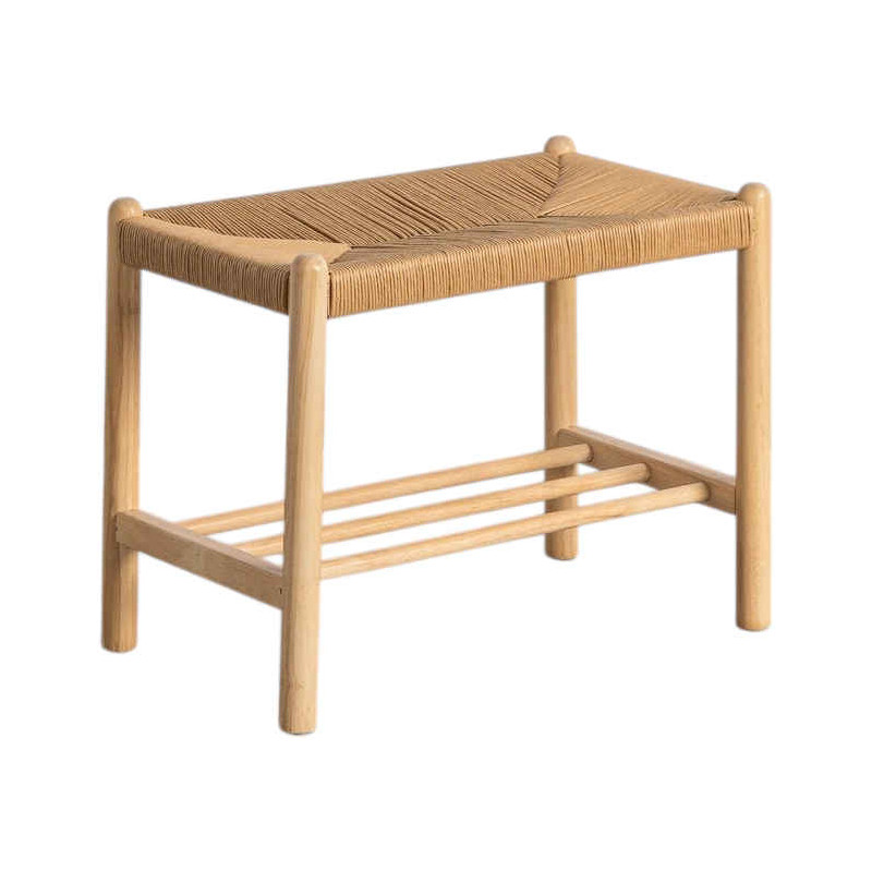Banc d’entrée bois naturel et corde 60 cm Calatanazor Ixia - 1