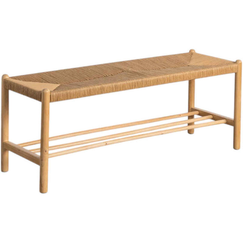 Banc bois naturel corde tressée 120 cm Calatanazor Ixia - 1