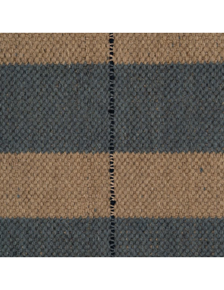 Tapis rayé laine coton bleu beige 160x230 cm Turegano Ixia - 6