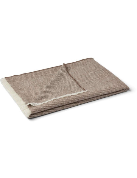 Plaid baby alpaga chevrons marron 130x200 cm Sidsley Natures Collection - 1