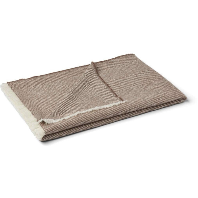 Plaid baby alpaga chevrons marron 130x200 cm Sidsley Natures Collection - 1