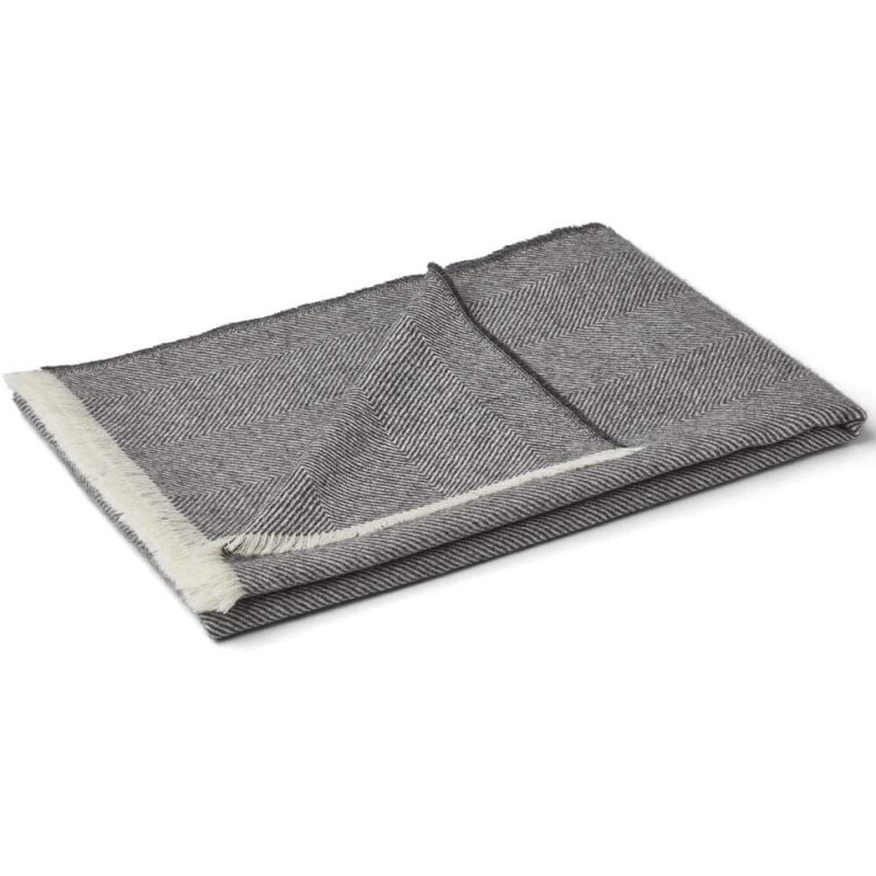 Plaid baby alpaga chevrons gris 130x200 cm Sidsley Natures Collection - 1