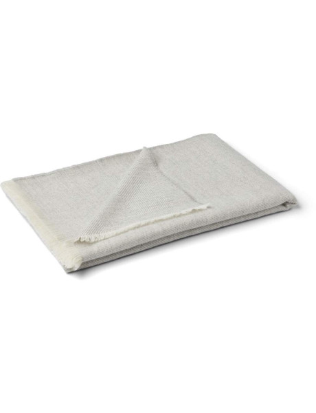 Plaid baby alpaga chevrons gris clair 130x200 cm Sidsley Natures Collection - 1