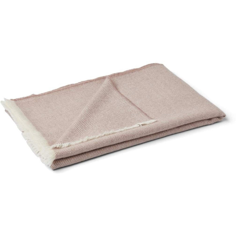 Plaid baby alpaga chevrons rose poudré 130x200 cm Sidsley Natures Collection - 1
