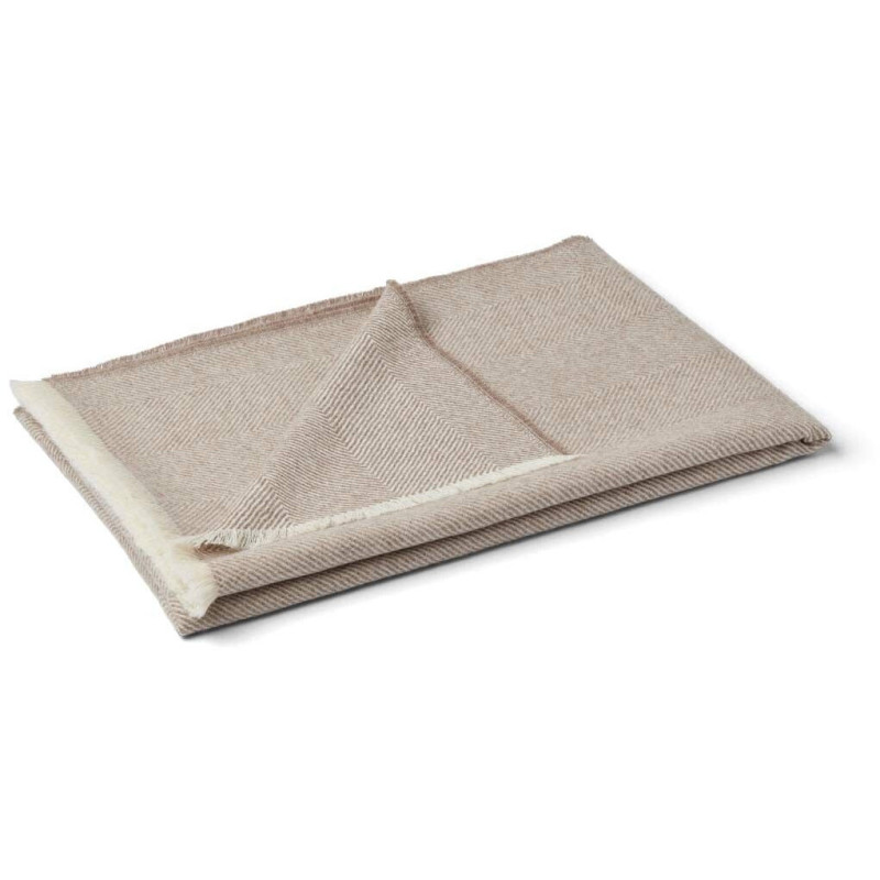 Plaid baby alpaga chevrons taupe clair 130x200 cm Sidsley Natures Collection - 1