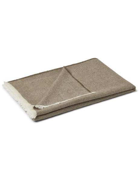 Plaid baby alpaga chevrons vert olive 130x200 cm Sidsley Natures Collection - 1