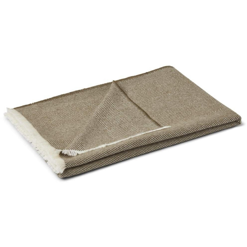Plaid baby alpaga chevrons vert olive 130x200 cm Sidsley Natures Collection - 1