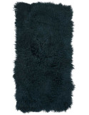 Plaid peau d’agneau bouclée bleu pétrole 60x120 cm Tibet